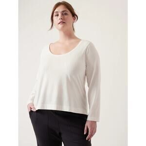 Athleta Outbound Scoop Neck Top Magnolia White Size 2X